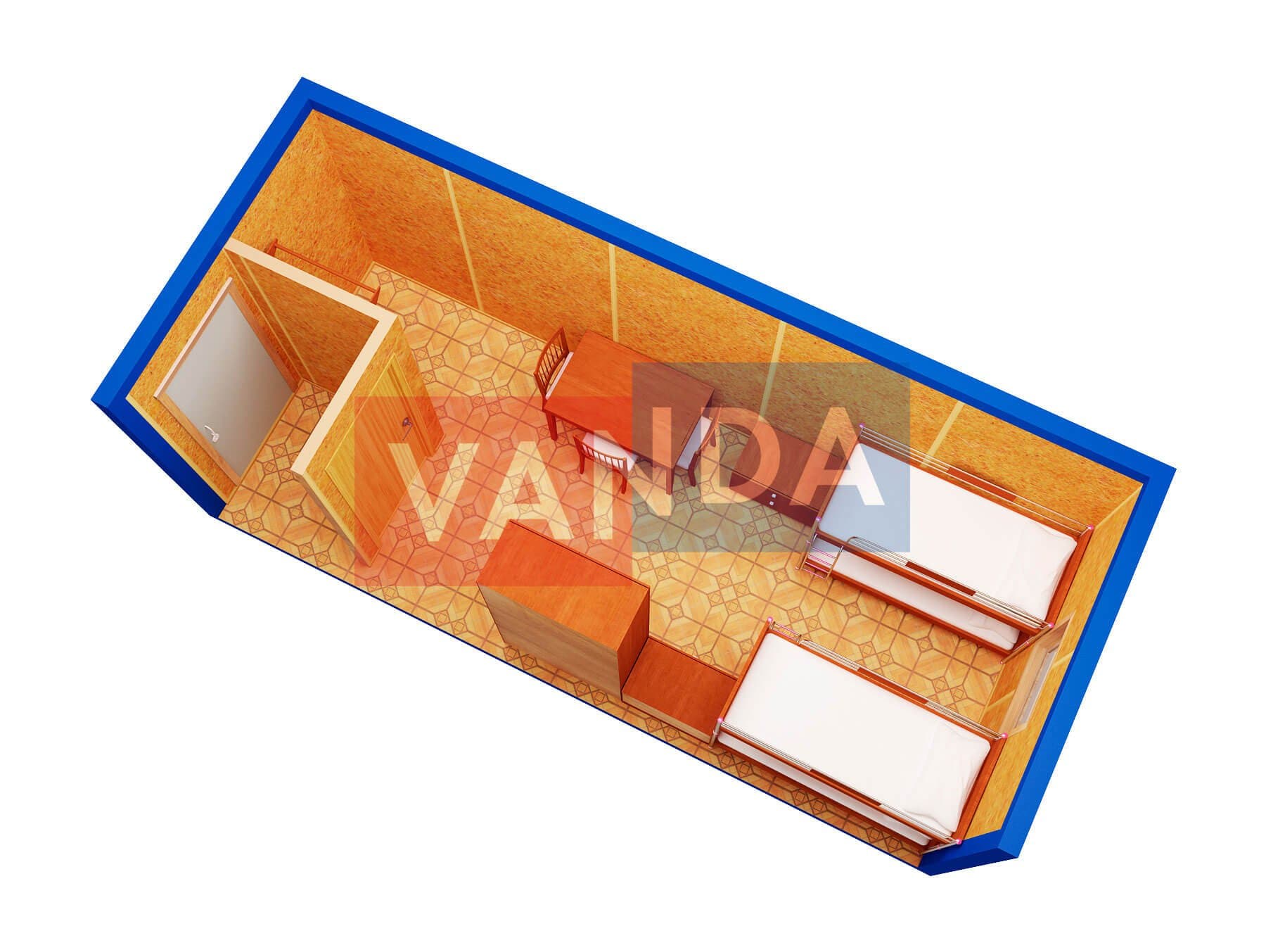 Блок контейнер металлический с тамбуром 5,85х2,4